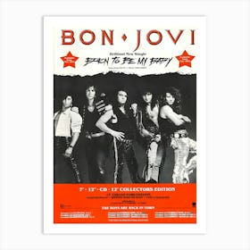 Bon Jovi Born To Be My Baby Memorabilia Original Music Press Advert From 1988 Art Print