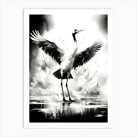 Crane In Flight 2 Art Print