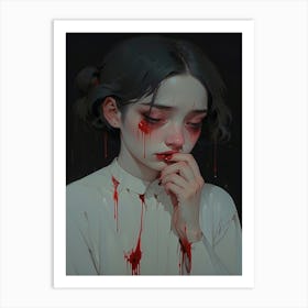 Bloody Girl Art Print