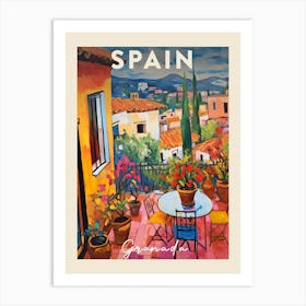 Granada Spain 4 Fauvist Painting  Travel Poster Art Print