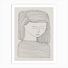 Girl Of Lines Art Print