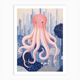 Playful Illustration Of Octopus For Kids Room 2 Art Print