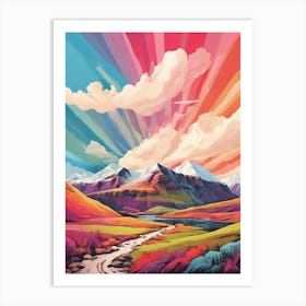 Ben Vorlich Scotland Colourful Mountain Illustration 1 1 Art Print