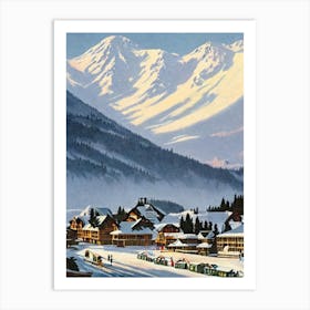 Whakapapa, New Zealand Ski Resort Vintage Landscape 1 Skiing Poster Art Print