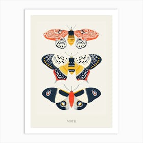 Colourful Insect Illustration Moth 53 Poster Art Print