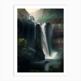 Satopanth Waterfall, India Realistic Photograph (2) Art Print