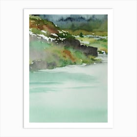 Thingvellir National Park Iceland Water Colour Poster Art Print