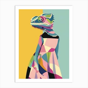 Chameleon In A Dress Modern Abstract Art Print