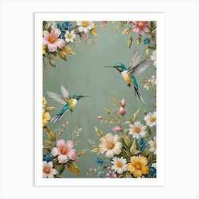 Two Hummingbirds Art Print