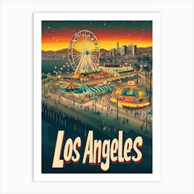 Aihrgdesign A Classic 1960s Travel Poster For Los Angeles 3 Art Print