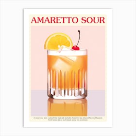 Amaretto Sour Cocktail Poster Kitchen Art Art Print