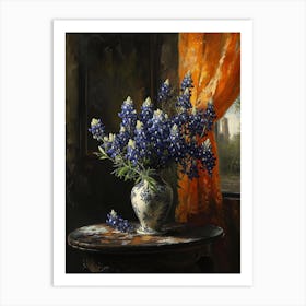 Baroque Floral Still Life Bluebonnet 1 Art Print