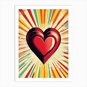 Retro Heart 3 Art Print