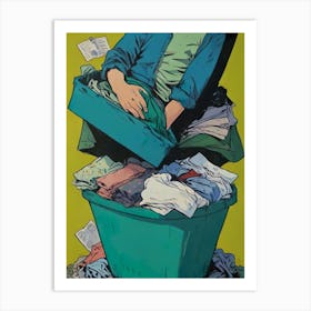 "Urban Acrobat: Asaf Hanuka's Trashcan Stunt" Art Print