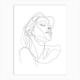 Portrait Of A Woman Minimalist One Line Illustration 4 Art Print