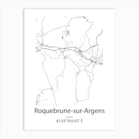 Roquebrune Sur Argens,France Minimalist Map Art Print