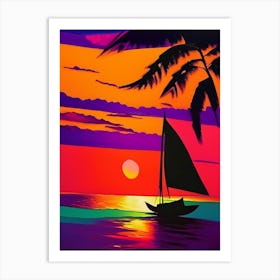 Matisse Inspired Beach Sunset Art Print