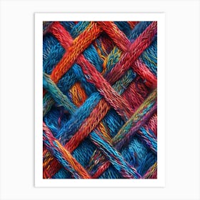 Close Up Of Colorful Yarn 1 Art Print