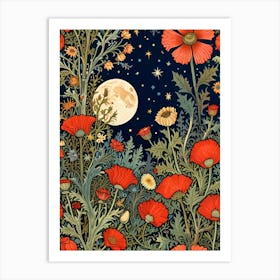 Red Poppies On The Moon Art Print