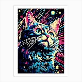 Nebula Clawsonance, Psychedelic Cats series Art Print