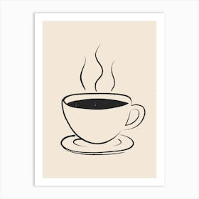 Coffee Cup - Black Art Print