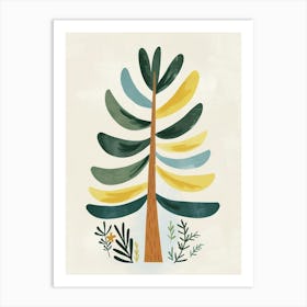 Sequoia Tree Flat Illustration 8 Art Print