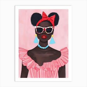 Black Girl In Pink Art Print