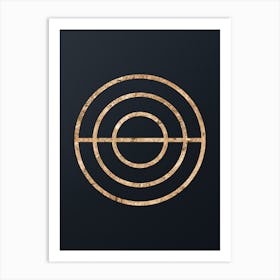 Abstract Geometric Gold Glyph on Dark Teal n.0033 Art Print