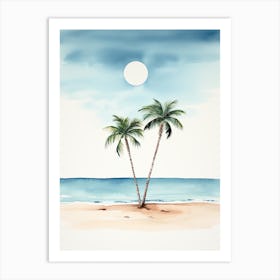 Watercolour Of Playa Paraiso   Cayo Largo Cuba 3 Art Print