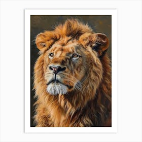 Barbary Lion Portrait Close Up 1 Art Print