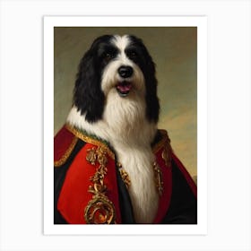 Old English Sheepdog Renaissance Portrait Oil Painting Art Print