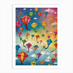 Kites In The Sky 1 Art Print