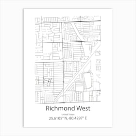 Richmond Hill,Canada Minimalist Map Art Print