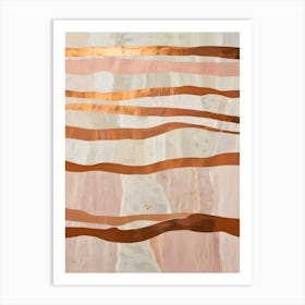 Copper Wavy Lines Art Print