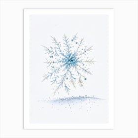 Fragile, Snowflakes, Pencil Illustration 2 Art Print