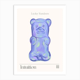 Gummy Bear Retro Intuition Angel Numbers 111 Art Print