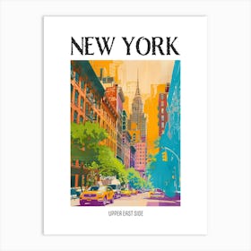 Upper East Side New York Colourful Silkscreen Illustration 2 Poster Art Print