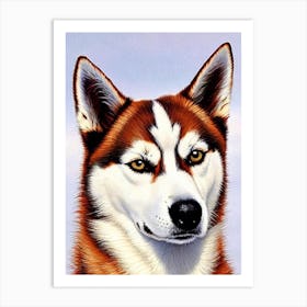 Siberian Husky 2 Watercolour Dog Art Print