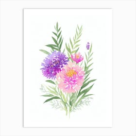 Heather 2 Watercolour Flower Art Print