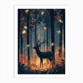 Deer In The Forest Art Print