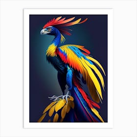 Microraptor Primary Colours Dinosaur Art Print