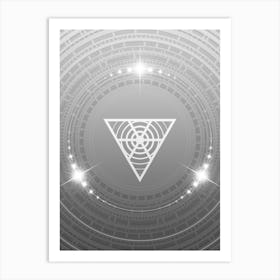 Geometric Glyph in White and Silver with Sparkle Array n.0243 Art Print