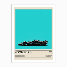 Mercedes F1 W14 Amg Petronas F1 Spanish Gp Tyre Test 2023 Mick Schumacher Art Print