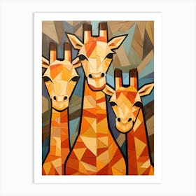 Geometric Giraffes Art Print