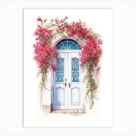 Beirut, Lebanon   Mediterranean Doors Watercolour Painting 1 Art Print