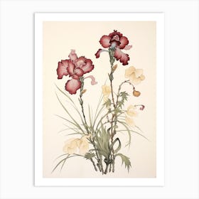 Ayame Japanese Iris 1 Vintage Japanese Botanical Art Print