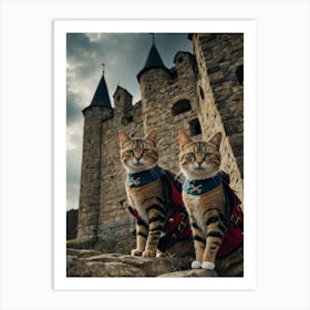 Two Cats In A Castle Art Print