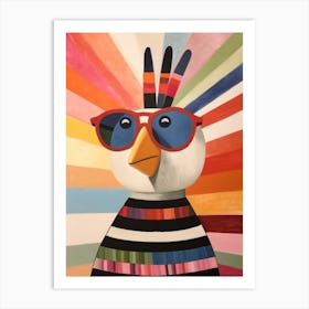 Little Turkey Wearing Sunglasses Art Print