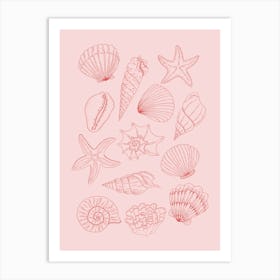 Pink Seashells Art Print