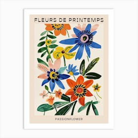 Spring Floral French Poster  Passionflower 1 Art Print